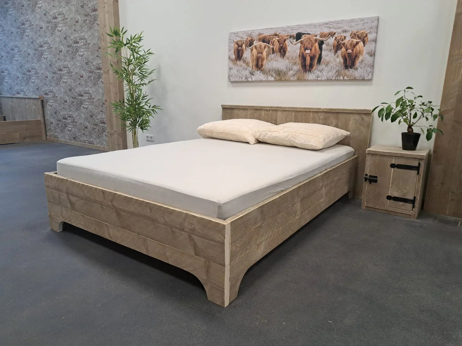 Steigerhouten tweepersoonsbed Jasmijn