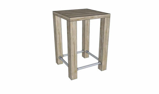 Steigerhouten bartafel Kopenhagen met steigerbuis Meubelmakerij van Ommen