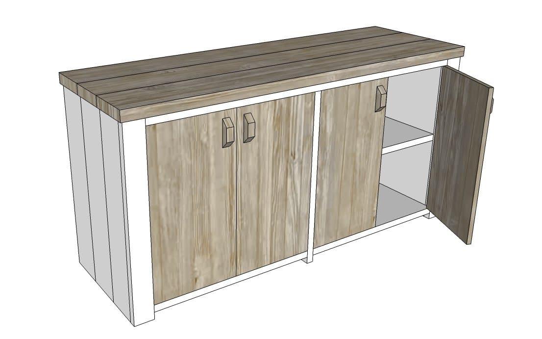 Steigerhouten dressoir Milaan Meubelmakerij van Ommen