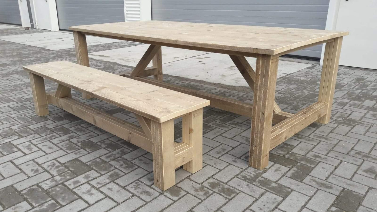 Steigerhouten eettafel Dublin Meubelmakerij van Ommen