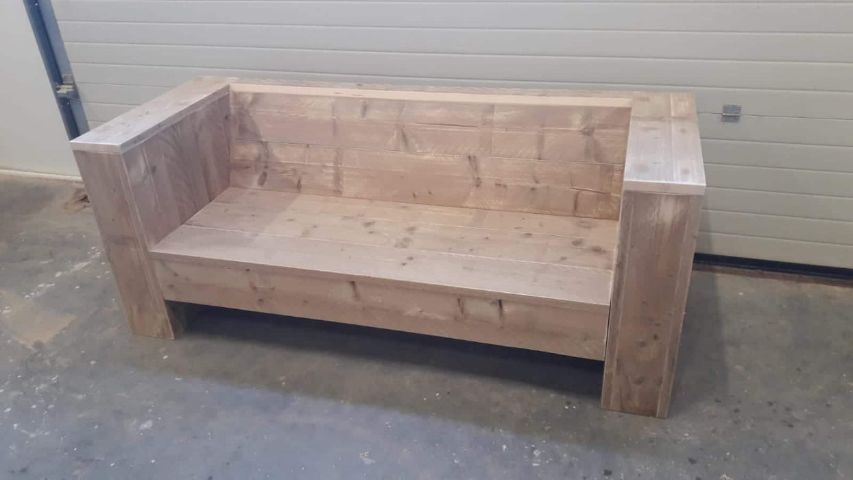 Steigerhouten loungebank Dirk Meubelmakerij van Ommen