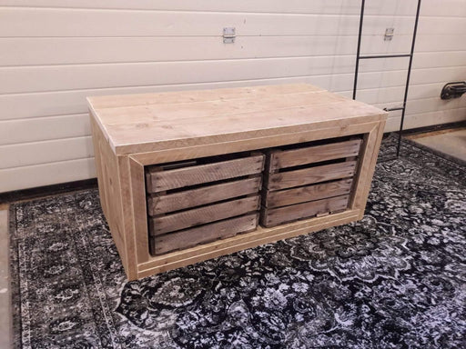Steigerhouten salontafel met fruitkistjes Meubelmakerij van Ommen
