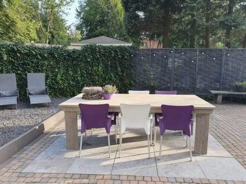 Steigerhouten tuintafel Antwerpen Meubelmakerij van Ommen