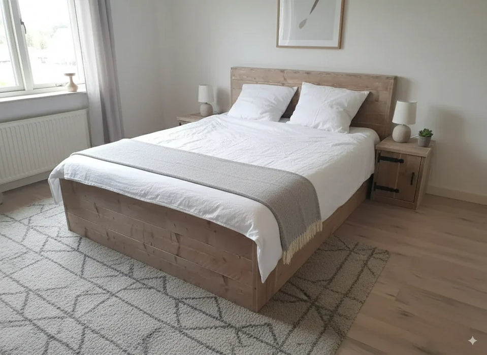 Steigerhouten tweepersoonsbed Marleen