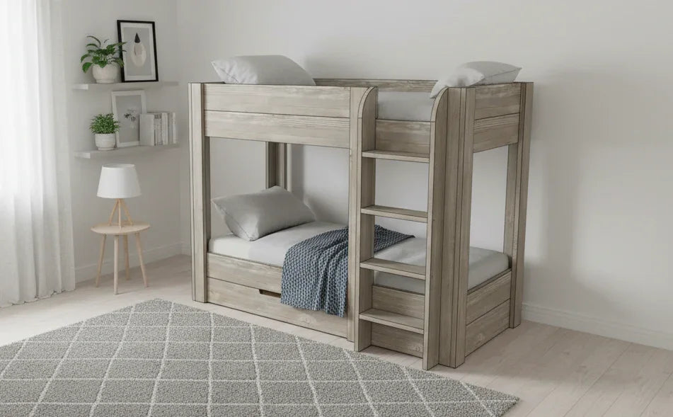 Steigerhouten stapelbed Casper