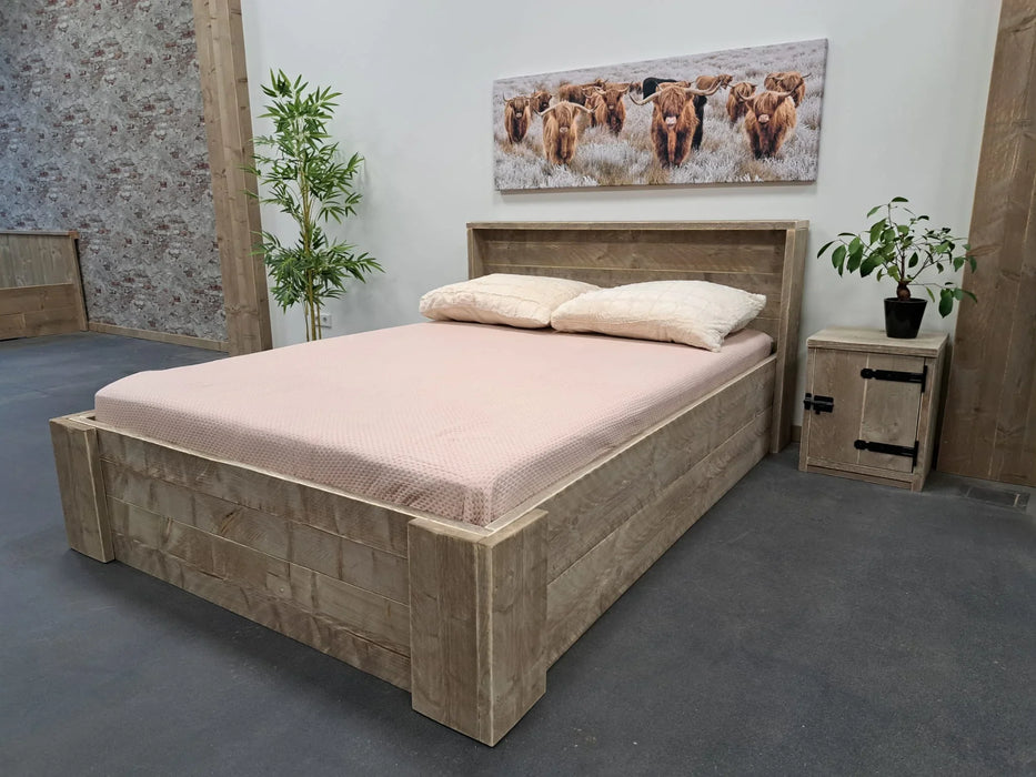 Steigerhouten tweepersoonsbed Annemiek