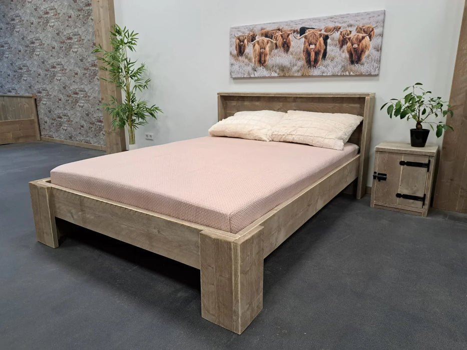 Steigerhouten tweepersoonsbed Marloes