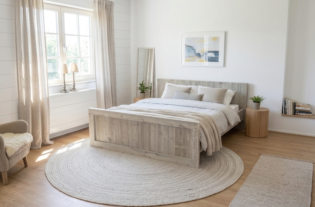 Steigerhouten tweepersoonsbed Manuela