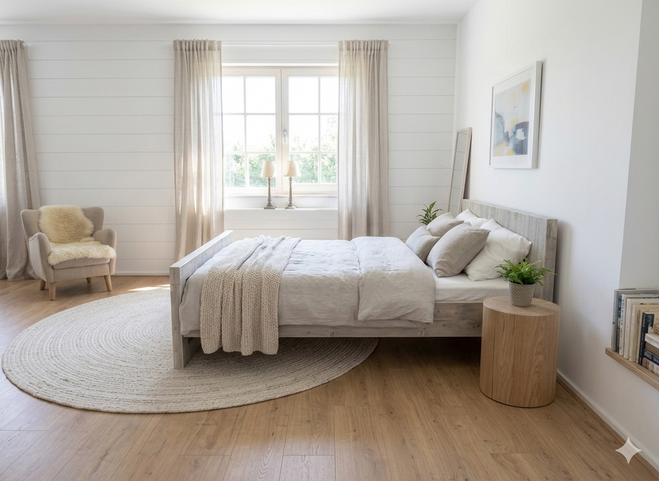 Steigerhouten tweepersoonsbed Manuela