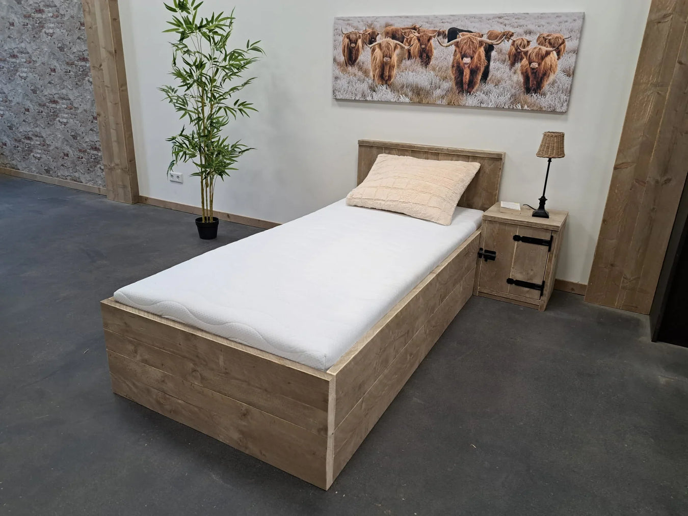 Steigerhouten eenpersoonsbedden