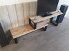 Eiken tv-meubel met stalen onderstel Meubelmakerij van Ommen