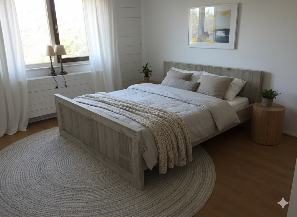 Steigerhouten tweepersoonsbed Manuela