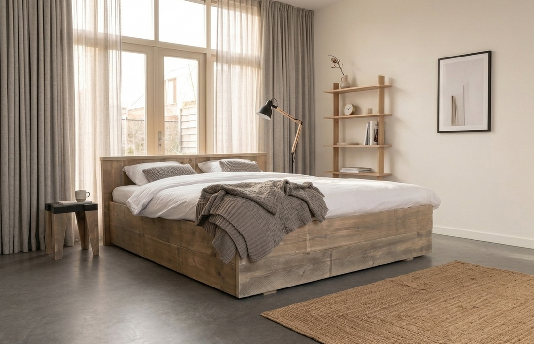 Steigerhouten tweepersoonsbed Gerjanne